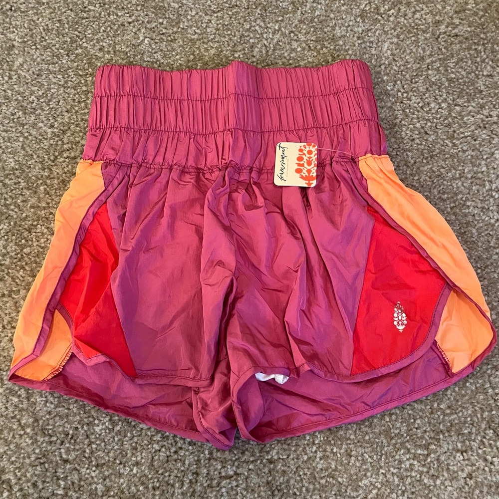 NWT S Women’s Free People Way Home Short Color-block in Violet / Pink / Orange